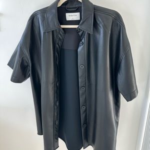 Aritzia Babaton faux leather oversized shirt Medium